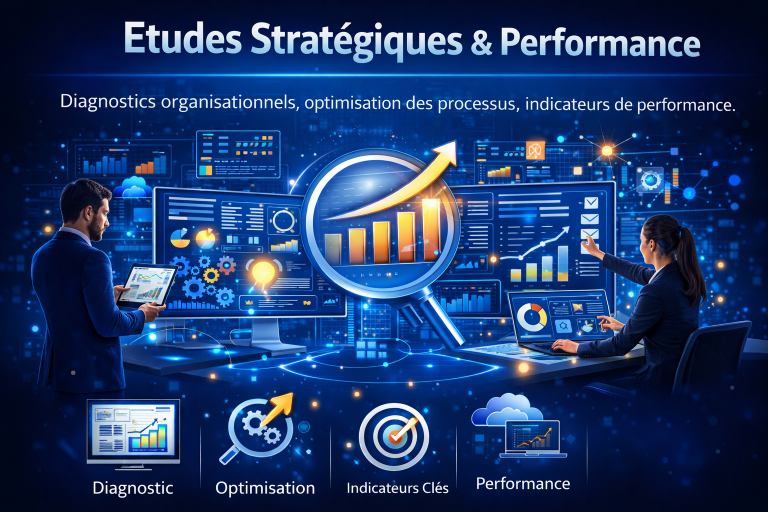 Diagnostics organisationnels, optimisation des processus, indicateurs de performance.