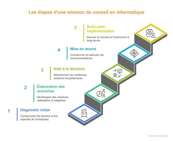 les 5 étapes indispensable pour une mission de conseil informatique réussie